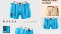 3631+ Women's Fitness Shorts PSD Mockup Front View Professional PSD Mockup