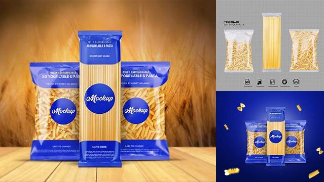 3634+ Pasta Bag Mockup Creative Design File