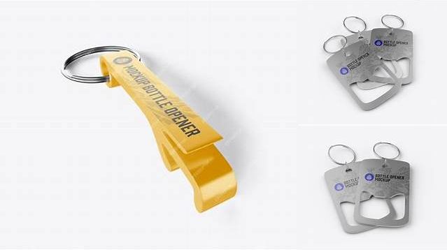 3637+ Metallic Bottle Opener PSD Mockup Top View Layered PSD for Easy Editing