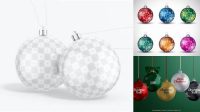 3639+ Two Glossy Christmas Balls PSD Mockup Premium Design Freebie