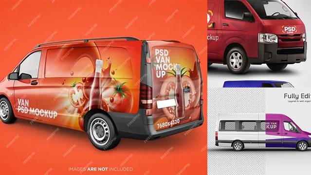 3640+ Passenger Van PSD Mockup Back View Download Exclusive PSD Mockups