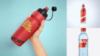 3652+ 500ml Blue Bottle with Sport Cap PSD Mockup Fully Editable PSD Template