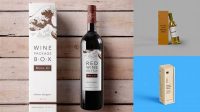 3652+ White Paper Wine Box PSD Mockup Front View Premium Design Freebie