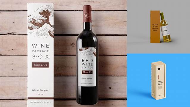 3652+ White Paper Wine Box PSD Mockup Front View Premium Design Freebie