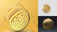 3653+ Gold Coin Mockup Free Layered Photoshop Template