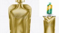 366+ Doy-Pack With Top Cap Spout Gold Professional Design PSD