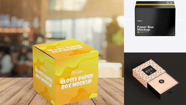 366+ Glossy Box Mockup Elegant Free Template