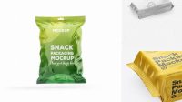 3661+ Glossy Snack Pack PSD Mockup Half Side View High Angle Shot Creative Design Mockup