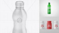 3662+ Glossy Plastic Bottle PSD Mockup High Angle Digital Download