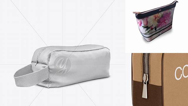 3663+ Cosmetic Bag Half Side View Free PSD