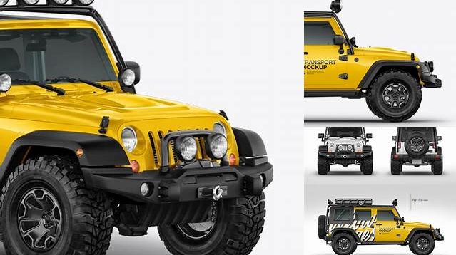 3666+ Jeep Wrangler PSD Mockup Half Side View High-Quality Creative PSD