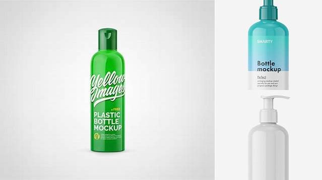 367+ Glossy Plastic Bottle with Pump PSD Mockup Free Download Design Mockup