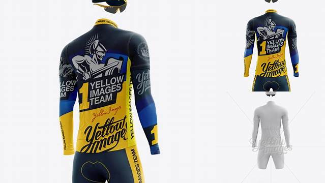 367+ Men’s Full Cycling Kit with Cooling Sleeves PSD Mockup Back View Layered PSD File Free Download