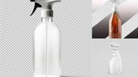 3670+ Transparent Plastic Bottle with Trigger Sprayer PSD Mockup High Resolution