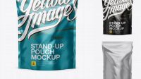 3672+ 5lb Metallic Stand-Up Pouch PSD Mockup Front & Back Views High-Quality Creative PSD