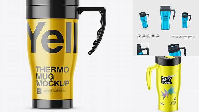 3673+ Aluminium Thermo Mug PSD Mockup Exclusive and Stylish Design PSD