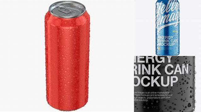 3678+ 500ml Aluminium Can with Condensation & Glossy Finish PSD Mockup Include TIFF