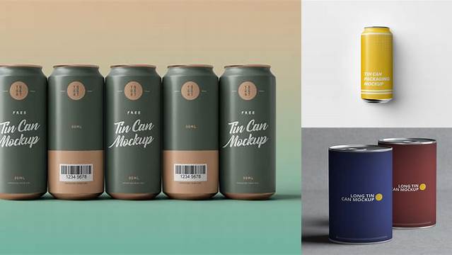 3678+ Tin Can 3 Pack PSD Mockup Advanced Editable Template Free