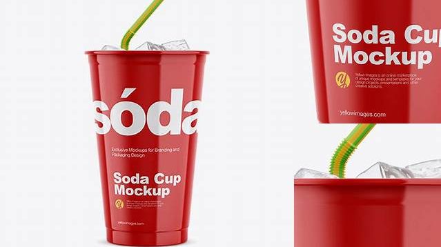 368+ Glossy Plastic Soda Cup With Ice PSD Mockup Free Professional PSD Download