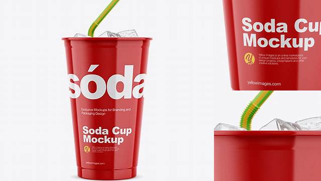 368+ Glossy Plastic Soda Cup With Ice PSD Mockup Free Professional PSD Download