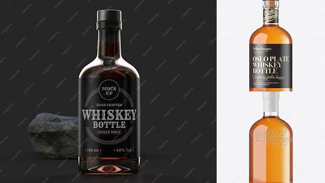 3682+ Oslo Whiskey Bottle PSD Mockup Smart Object PSD Template