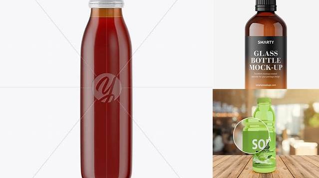 3683+ Amber Glass Red Drink Bottle PSD Mockup Modern PSD Templates