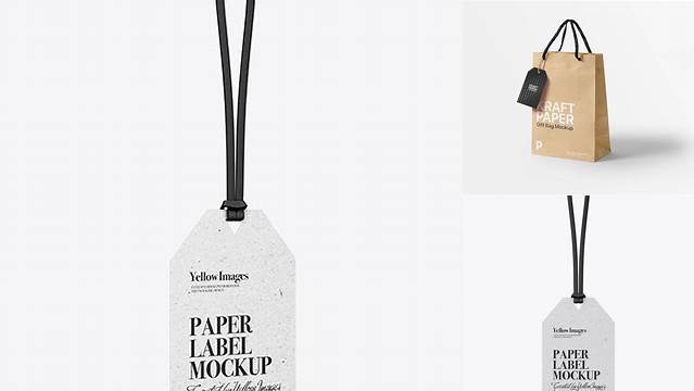 3685+ Kraft Paper Label With Rope PSD Mockup Half Side View Mockup PSD Free Download