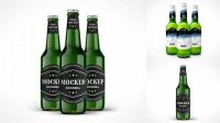 3688+ Green Glass Beer Bottle PSD Mockup Elegant High-Resolution Design File