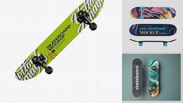 3688+ Penny Board PSD Mockup Back Half Side View Easy-to-Use PSD Template