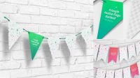 369+ Festive Flags Garland PSD Mockup Custom Graphic Resource Free Download