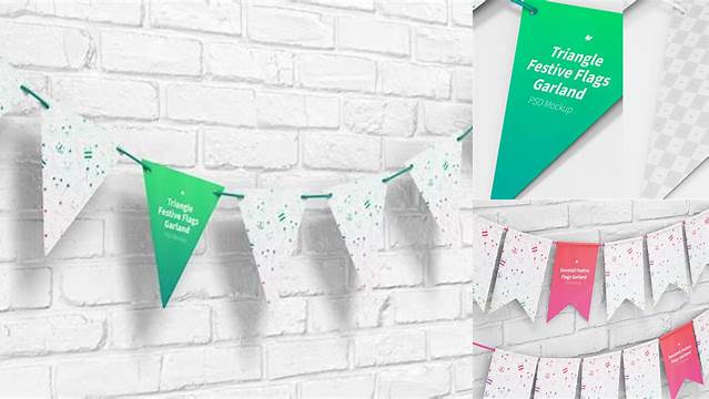 369+ Festive Flags Garland PSD Mockup Custom Graphic Resource Free Download