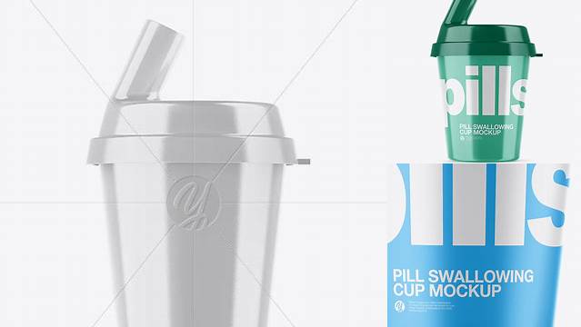 369+ Glossy Pill Swallowing Cup PSD Mockup Editable Photoshop Template Freebie