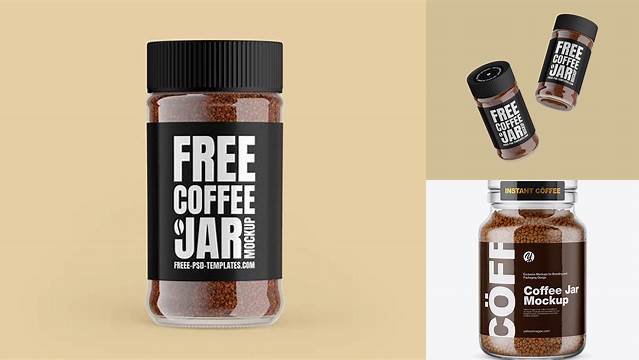 3692+ Instant Coffee Glass Jar PSD Mockup Premium Freebie for Designers