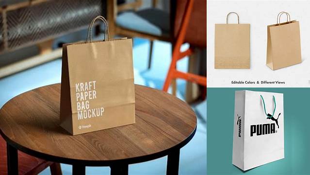 3694+ Metal Paper Bag PSD Mockup Half Side View Free Professional PSD Download