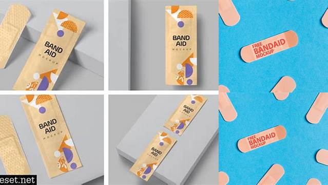 3695+ Band Aid Mockup Smart Object PSD Template