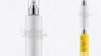 3697+ 150ml Atomiser Spray Bottle with Clear Over Cap PSD Mockup Best for Showcase