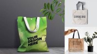 3698+ Canvas Bag PSD Mockup Top View Versatile and Modern PSD Mockup