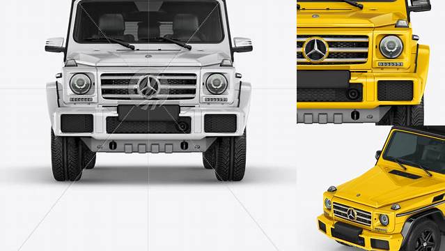 3704+ Mercedes Benz G class PSD Mockup Front view Professional Quality PSD Freebie