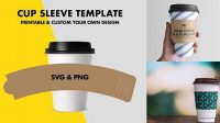 3708+ Cup Sleeve Mockup Free Customizable Design Files