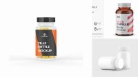 3709+ Opened Glossy Bottle with Pills PSD Mockup High-Resolution Editable PSD