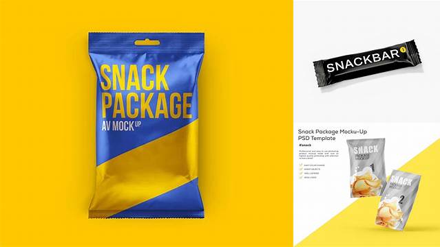 371+ Matte Snack Pack PSD Mockup Front View Editable Graphic Free PSD