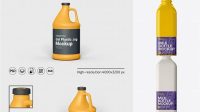 3711+ Frosted Plastic Milk Jug PSD Mockup Front and Back Views Best Free Mockup PSD