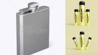 3714+ Square Metal Flask PSD Mockup Premium Quality PSD Freebie