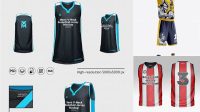 3717+ Basketball Kit with V-Neck Tank Top PSD Mockup / Back View Creative PSD Resources