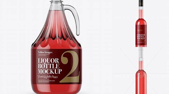 3717+ Clear Glass Pink Liqueur Bottle PSD Mockup Free Downloadable Graphic Resource