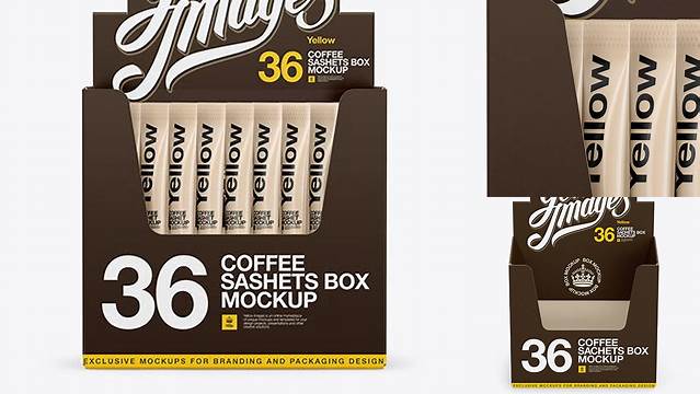 3718+ 36x Sachets Open Box PSD Mockup Front View PSD for Creative Projects