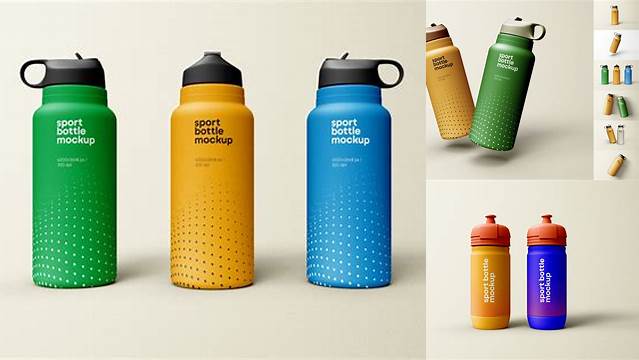 3724+ Plastic Sport Bottle PSD Mockup High-Quality Creative PSD