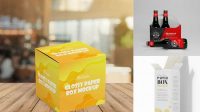 3730+ Glossy Bottle with Paper Box PSD Mockup Advanced Photoshop Template