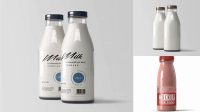 3732+ Frosted Plastic Milk Bottle PSD Mockup Modern Design PSD Resource Free Download