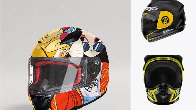 3733+ Motocross Helmet PSD Mockup Front View Custom Graphic Resource Free Download